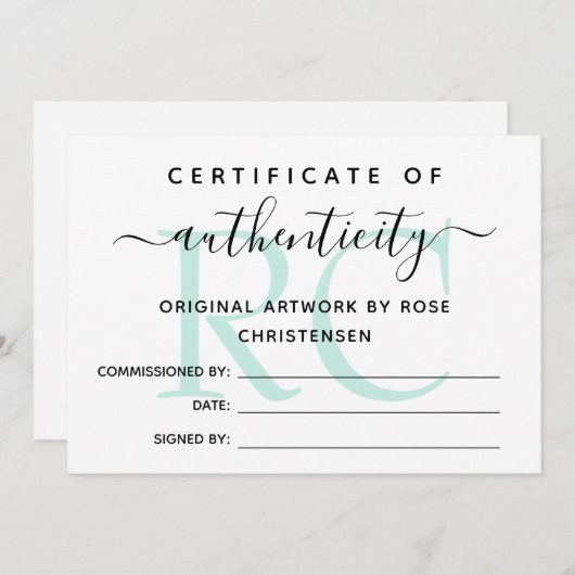 Mint Monogram Groter Certificaat van Authenticitei (Voorkant / Achterkant)