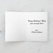 Mint Monogram Photo Collage Happy Birthday Card Kaart (Binnen)