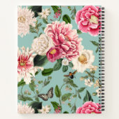 Mint Monogrammed Country Garden Floral Pattern Notitieboek (Achterkant)