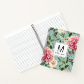Mint Monogrammed Country Garden Floral Pattern Notitieboek (Binnen)