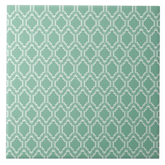 Mint Moroccan Pattern Tegeltje (Voorkant)