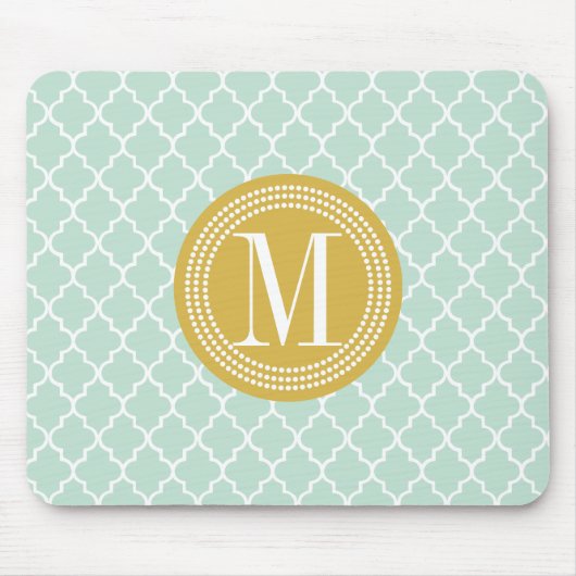 Mint Moroccan Tiles Lattice Persoonlijk Muismat (Voorkant)
