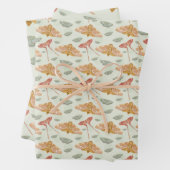 Mint Moth Wrapping Paper Sheet Set (In situ)