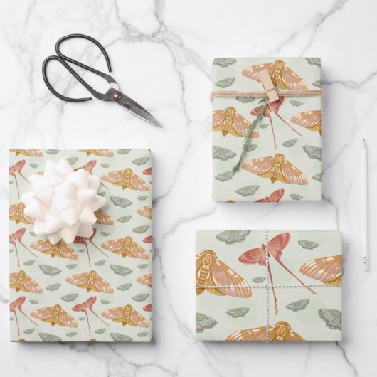 Mint Moth Wrapping Paper Sheet Set (Voorkant)