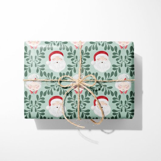 Mint Mr. & Mrs. Claus Christmas Wrapping Paper Cadeaupapier