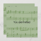 Mint Music Sheet Baby shower Kaart (Voorkant / Achterkant)