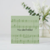 Mint Music Sheet Baby shower Kaart (Staand voorkant)