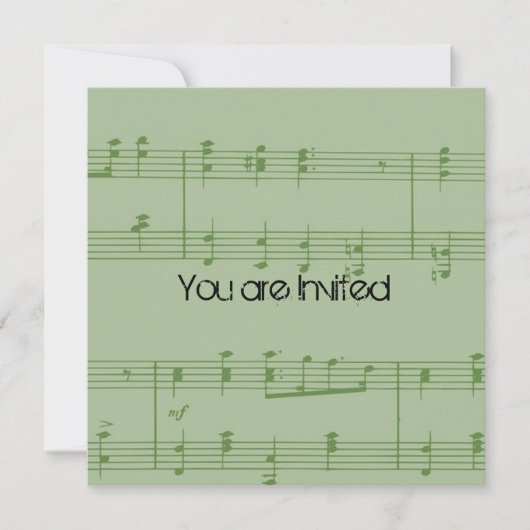 Mint Music Sheet Baby shower Kaart (Voorkant)