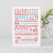 Mint n Spice Typographic Holiday Party Invitation Kaart (Staand voorkant)