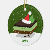 Mint Nanaimo Bar Santa Hat Year Food Kerstmis Keramisch Ornament (Links)
