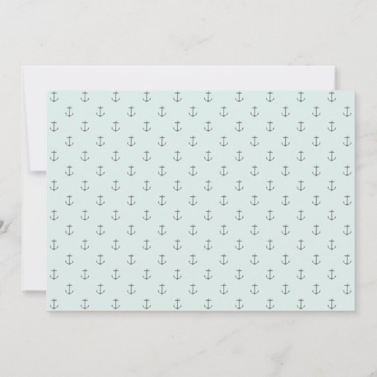 Mint Nautical Monogram Foto Opslaan van de Datum Save The Date (Achterkant)