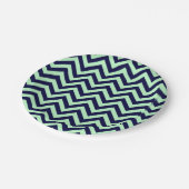 Mint, Navy Blue Large Chevron ZigZag Pattern Papieren Bordje (Gekanteld)