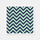 Mint, Navy Blue Large Chevron ZigZag Pattern Servet (Voorkant)