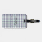 Mint, Navy Blue, White Preppy Madras Pset Bagagelabel (Achterkant horizontaal)