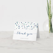 Mint & Navy Confetti Stippen Hartelijk dank Bedankkaart (Voorkant)