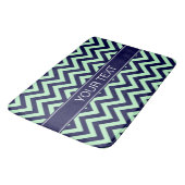 Mint Navy LG Chevron Navy Blue Name Monogram Badmat (Gekanteld)