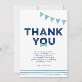 Mint & Navy | Moderne baby shower bedankkaart