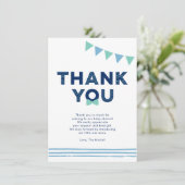 Mint & Navy | Moderne baby shower bedankkaart (Staand voorkant)
