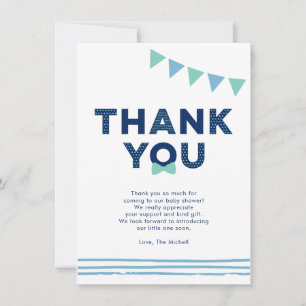 Mint & Navy   Moderne baby shower bedankkaart