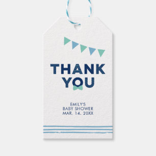 Mint & Navy Moderne cadeautag voor babyshower Cadeaulabel