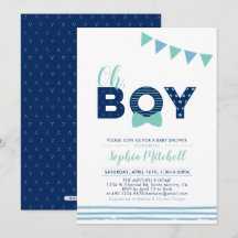 Mint & Navy | Moderne typografie jongens baby show
