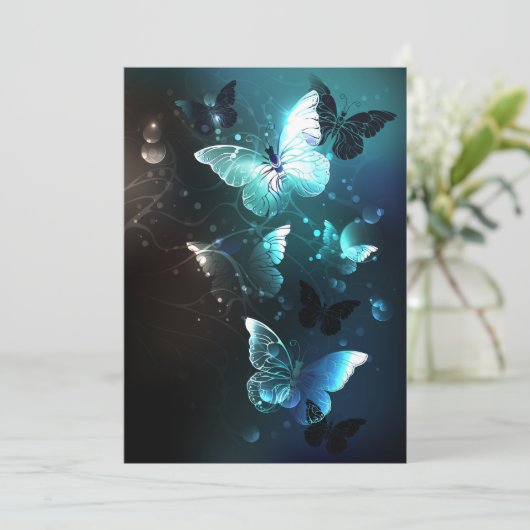 Mint Night Butterflies Aankondiging (Staand voorkant)