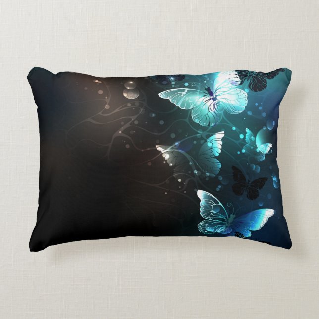 Mint Night Butterflies Accent Kussen (Voorkant)