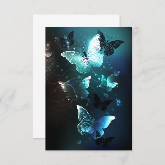 Mint Night Butterflies Advieskaart (Voorkant / Achterkant)