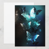 Mint Night Butterflies Advieskaart (Voorkant / Achterkant)