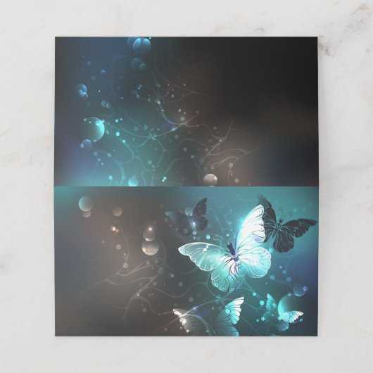 Mint Night Butterflies Afsprakenkaart (Buitenkant ongevouwen)