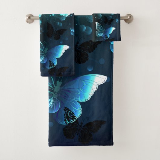 Mint Night Butterflies Bad Handdoek (Insitu)