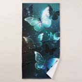 Mint Night Butterflies Badhanddoek (Badhanddoek)
