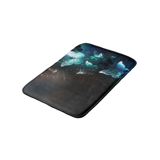 Mint Night Butterflies Badmat (Gekanteld)