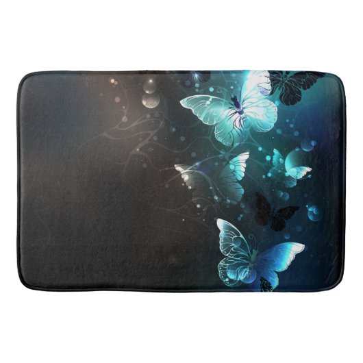 Mint Night Butterflies Badmat (Voorkant)