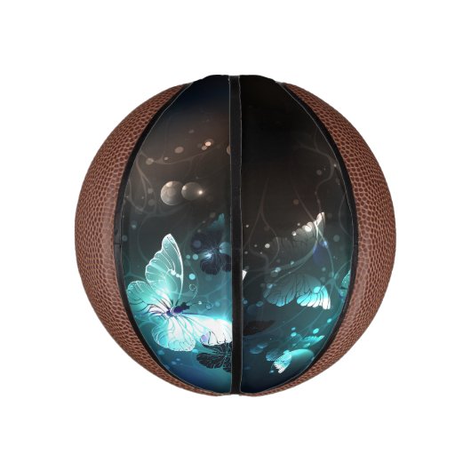 Mint Night Butterflies Basketbal (Verticaal)