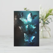 Mint Night Butterflies Bedankkaart (Staand voorkant)
