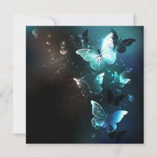 Mint Night Butterflies Bedankkaart