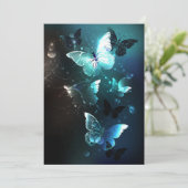 Mint Night Butterflies Bedankkaart (Staand voorkant)