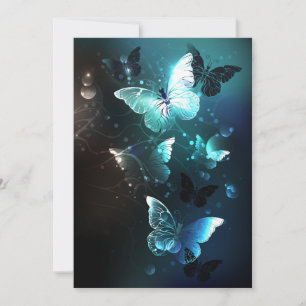 Mint Night Butterflies Bedankkaart