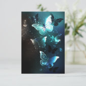 Mint Night Butterflies Bedankkaart (Staand voorkant)