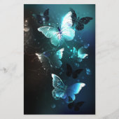 Mint Night Butterflies Briefpapier (Voorkant)