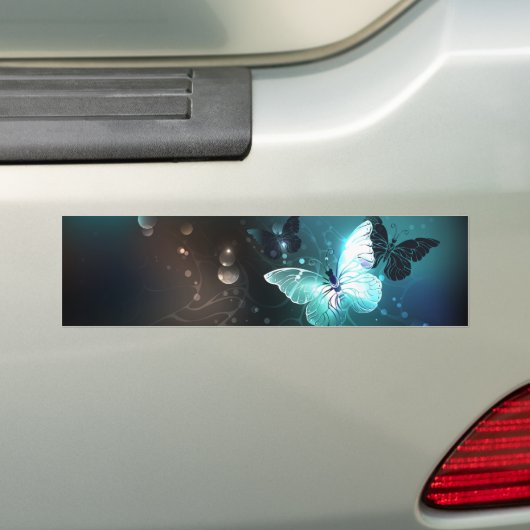 Mint Night Butterflies Bumpersticker (Op auto)
