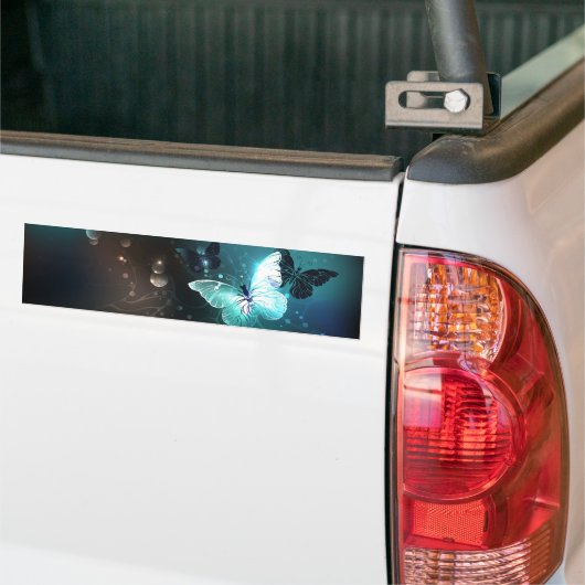 Mint Night Butterflies Bumpersticker (Op Truck)