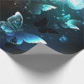 Mint Night Butterflies Cadeaupapier (Hoek)