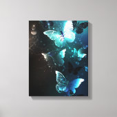 Mint Night Butterflies Canvas Afdruk (Voorkant)