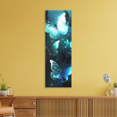 Mint Night Butterflies Canvas Afdruk (Insitu (Woonkamer))