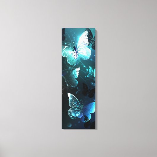 Mint Night Butterflies Canvas Afdruk (Voorkant)