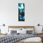 Mint Night Butterflies Canvas Afdruk (Insitu (Slaapkamer))