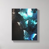 Mint Night Butterflies Canvas Afdruk (Voorkant)