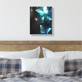 Mint Night Butterflies Canvas Afdruk (Insitu (Slaapkamer))